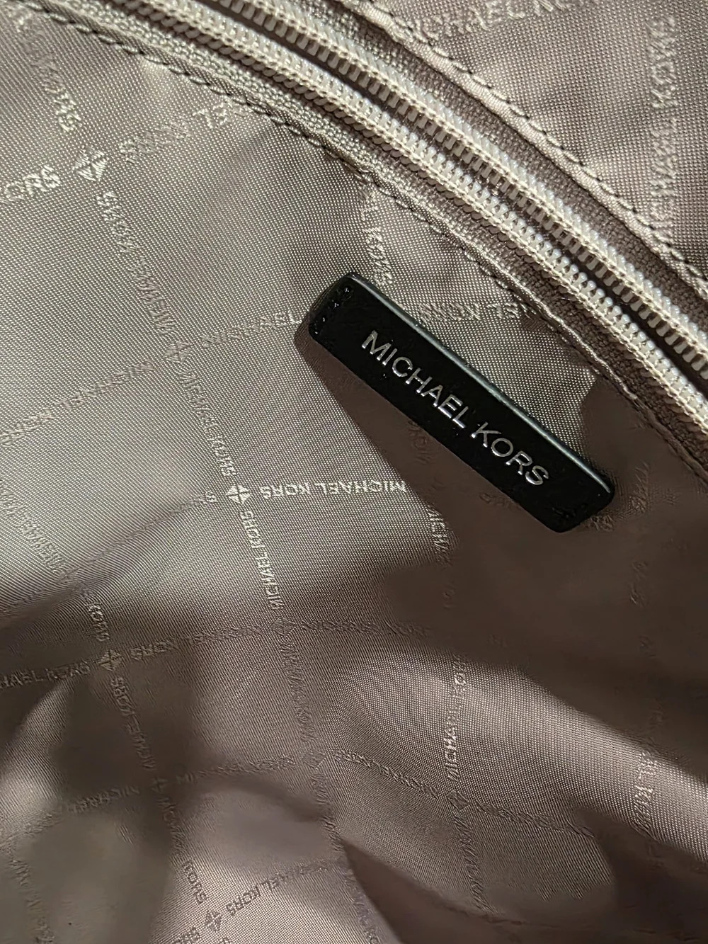 Michael Kors White and Black Logo Tote